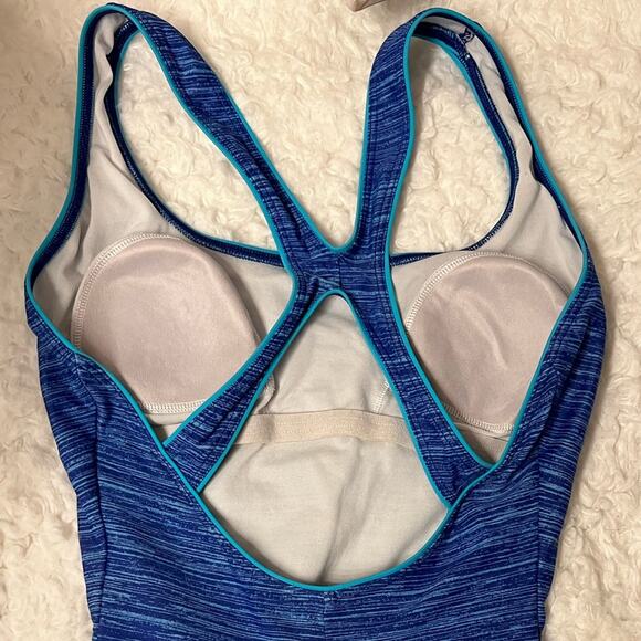SOLD Speedo Racerback Blue One Piece Bathing Suit Sz 6 - Picture 6 of 9